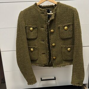 Mango textured button tweed jacket XS